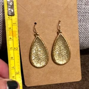 Gorgeous Light Green and Gold Drop Earrings